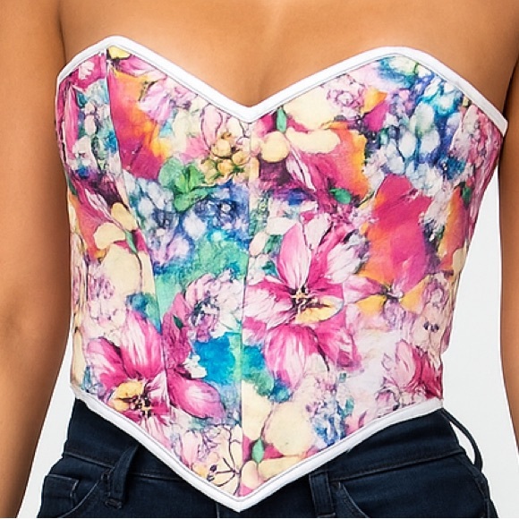 Tops - Floral Women's Bustier Top